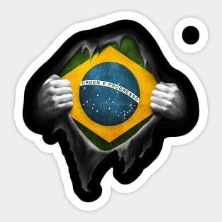 Brazil Flag Brazilian Roots DNA Pride Gift Sticker